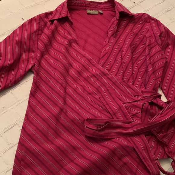 Women’s Striped Collar Dress Top - Picture 9 of 10